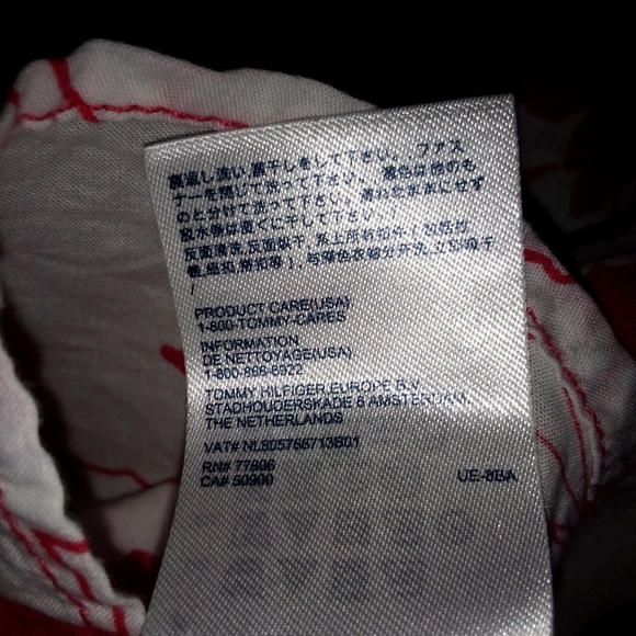 Tommy Hilfiger Pink and White Hawaiian Print Button Blouse Size M - Picture 13 of 14